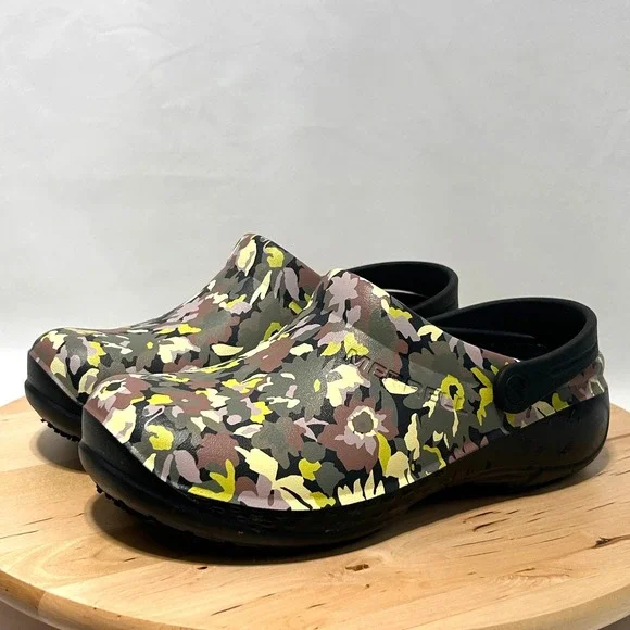 Merrell Encore Service Pro Women's Green Floral Slip On Clogs - Size W9 - Picture 5 of 10